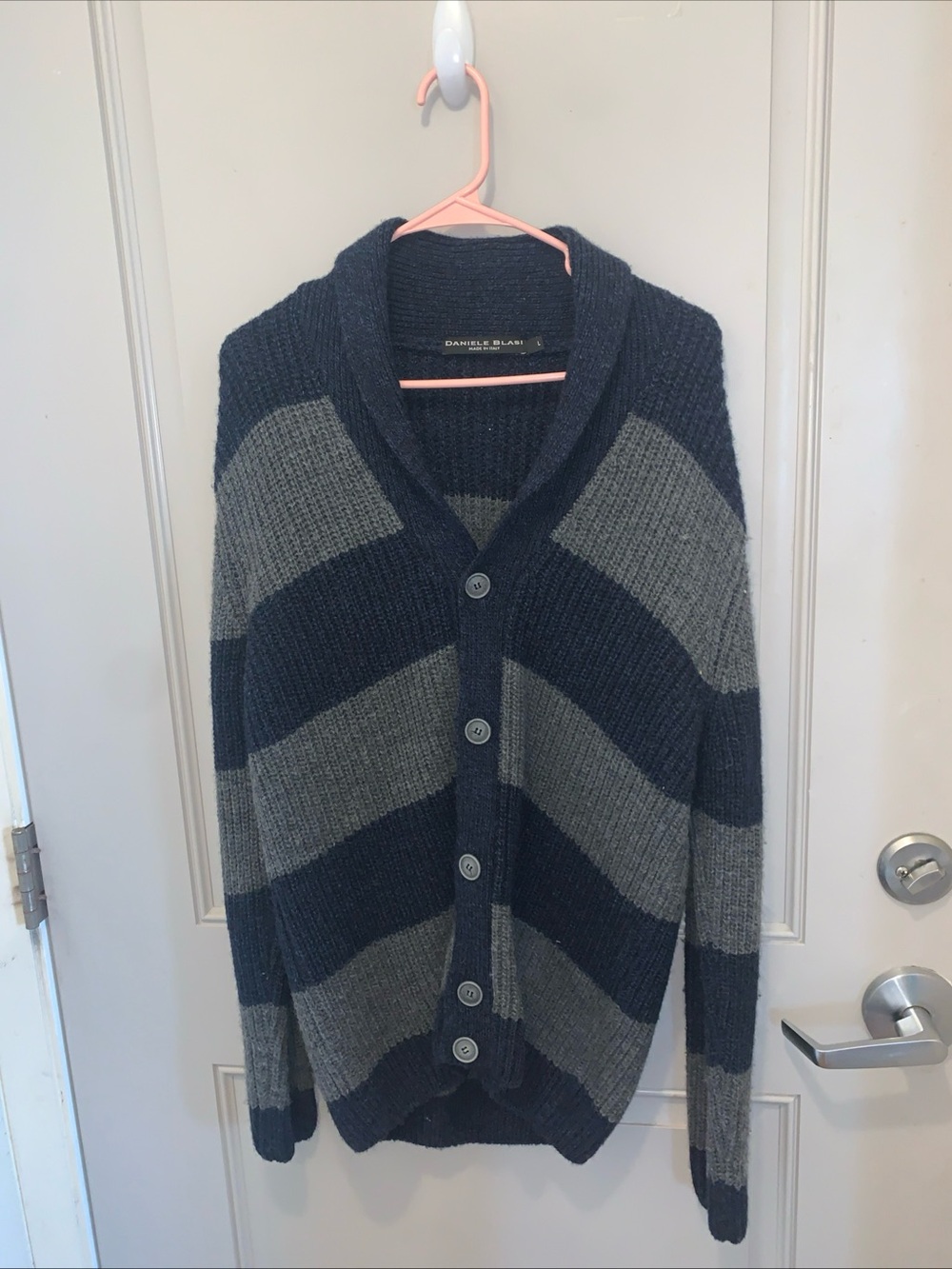 Daniele Blasi Women’s Blue Striped Cardigan Size L